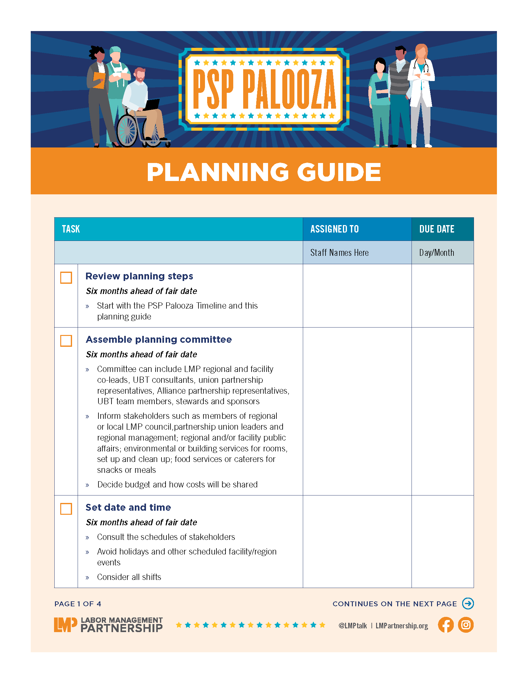 PSP Palooza planning guide