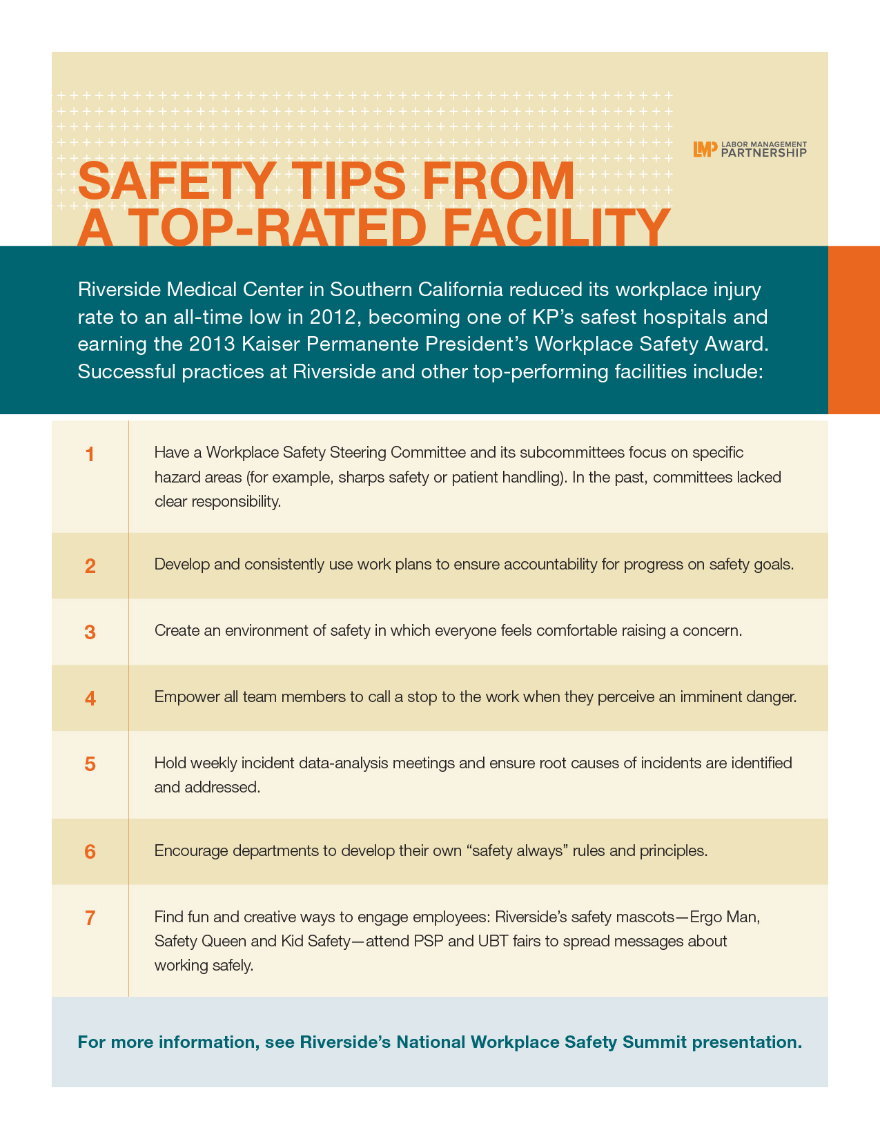Workplace Safety Tips From a Top-Rated Facility